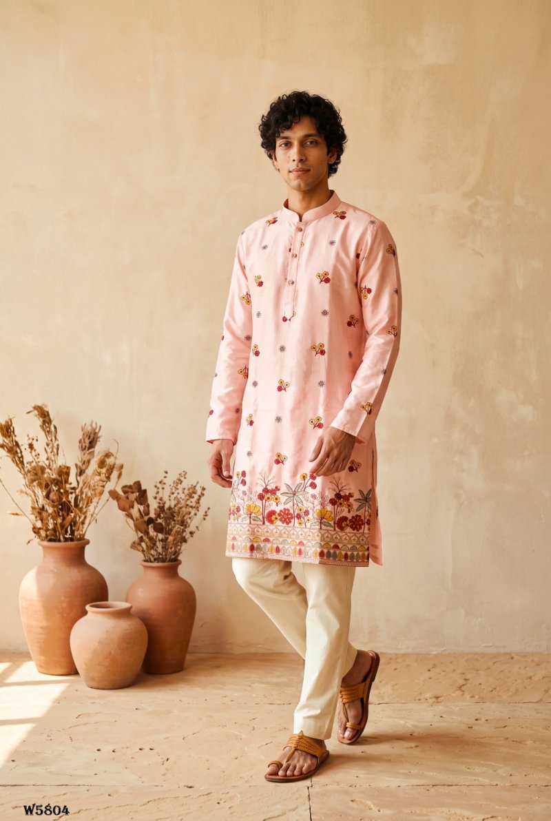 Outluk Wedding Vol 58 Silk Mens Kurta With Pajama 
